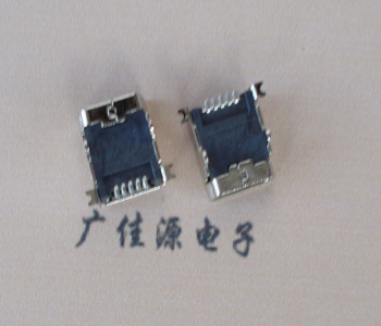 珠海 MINI USB 5PF 90°SMT前插后贴电源接口