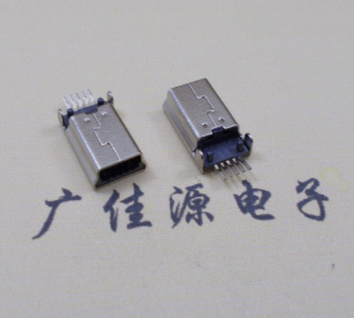 珠海MINI USB公头 5pin端子贴板带柱 10.7mm体长