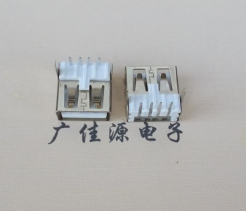 珠海 USB2.0 AF 90度 直插脚 无后盖 平口铜壳