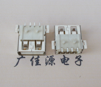 珠海USB AF方形脚 贴片母座 1.0/1.2柱子直边接口