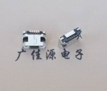 珠海迈克小型 USB连接器 平口5p插座 有柱带焊盘