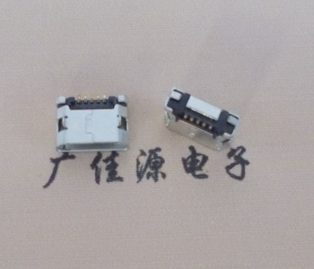 珠海MICRO USB接口 90度卧式母座 插板有柱直边