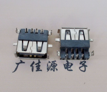 珠海AF USB母座90度 DIP沉板3.9/4.9 耐高温有卷边