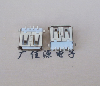珠海USB母座 AF沉板1.9引脚4P贴片白胶芯卷边