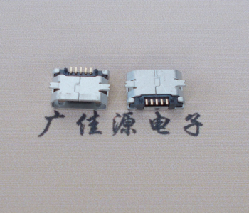 珠海Micro USB平口全贴板 鱼叉脚5.0长带定位柱加焊盘