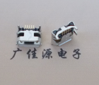 珠海Micro USB母座牛角间距7.2x6.6mm加长端子定位柱