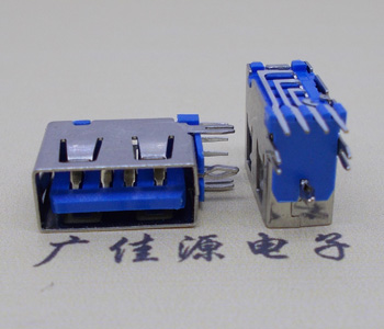 珠海USB 测插2.0母座 短体10.0MM 接口 蓝色胶芯