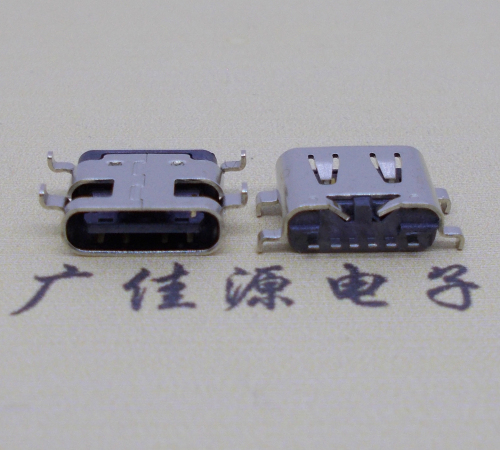 卧式连接器Type-C6p母座沉板SMT0.8mm