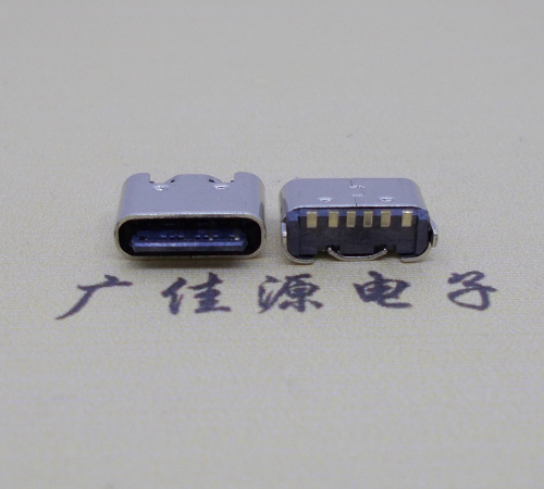 珠海Type-C6p母座接口短体立贴5.0mm