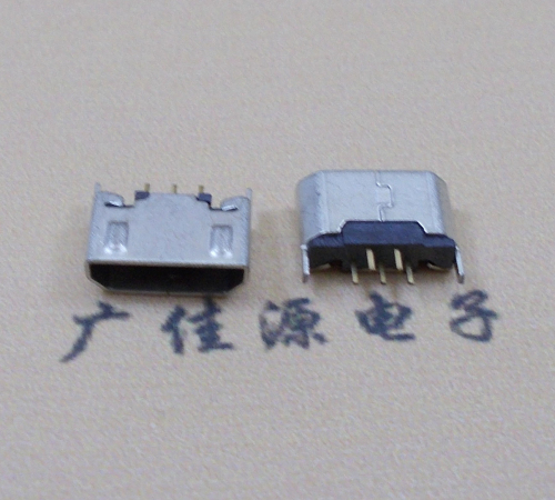 珠海迈克USB 180度母座5p直插带地脚1.5端子直口