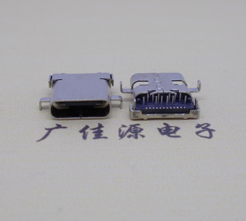 珠海卧式沉板usb 3.1 type-c24p母座,端前插后贴smt连接器