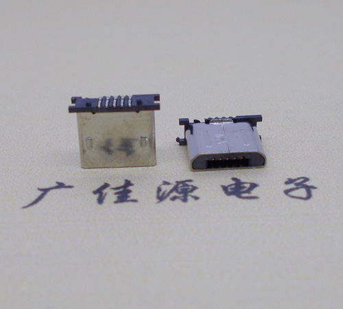 珠海MICRO USB 5P公头短体5.6mm立贴带柱无卡勾