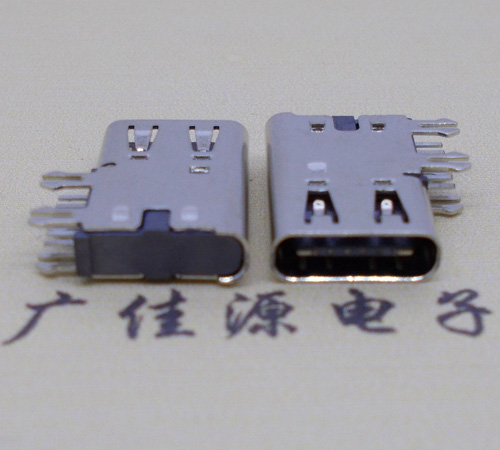 珠海侧插USB3.1接头座子.90度type-c母座.6p侧插连接器