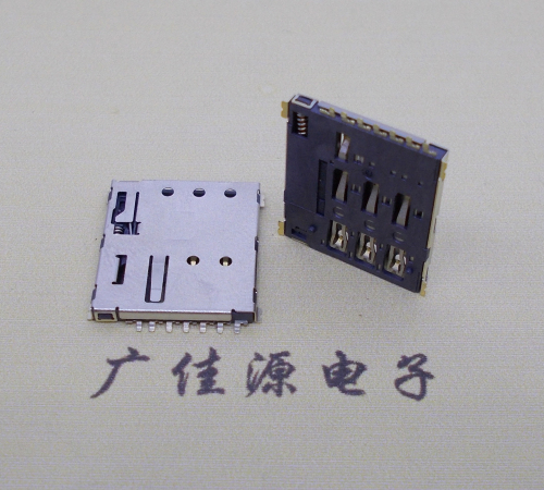 珠海NANO SIM 自弹式卡座 1.37H 带CD测试7Pin 手机卡座连接器